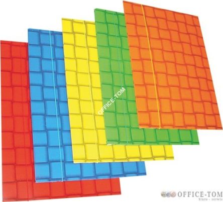 Teczka kartonowa z gumką A4 w kratkę czerwona 100553865 BANTEX