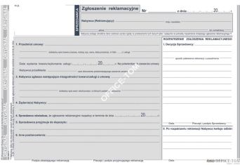 Zgłoszenie reklamacji MICHALCZYK I PROKOP A5 40 kartek