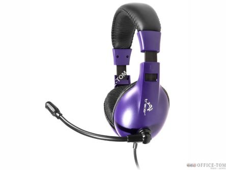 Słuchawki z mikrofonem  TRACER VEGA VIOLET Mini-jack Czarno-fioletowy
