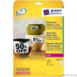 Etykiety Heavy Duty Avery Zweckform, białe, 99,1 x 67,7mm, 20 ark.
