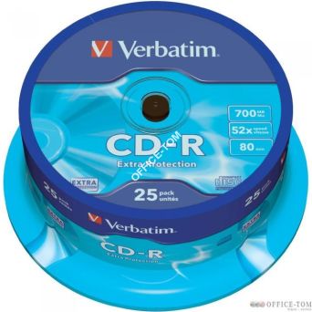Płyta VERBATIM CD-R cake box 25 700MB 52x Extra Protection