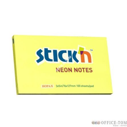 Notes Samoprzylepny 127X76mm Żółty Neonowy 21135 Stick\'n