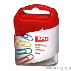 Spinacze kolorowe  50szt.APLI 12346 pudełko plastik