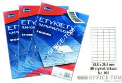 Etykiety samoprzylepne GRAND - 003 48 5*25 4/40