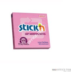 Notes samoprzylepny 76X76mm 360 stopni różowy STICK\'N
