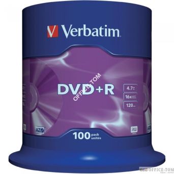 Płyta VERBATIM DVD+R cake box 100 4.7GB 16x Matt Silver
