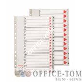 Przekładki plastikowe szare  PP alfabetyczne A4 ESSELTE, 1-12 maxi