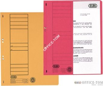 Skoroszyt kartonowy 1/2 A4 oczkowy żółty 100551878 ELBA