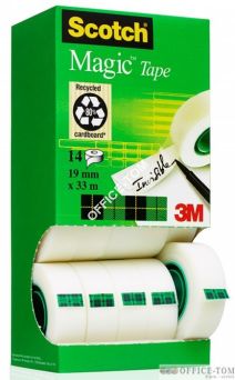 Zestaw 12 sztuk Taśmy Scotch® Magic™ 19mm x33m, w kartonowym podajniku + 2 rolki GRATIS 8-1933R14 TPR 3M