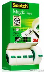 Zestaw 12 sztuk Taśmy Scotch® Magic™ 19mm x33m, w kartonowym podajniku + 2 rolki GRATIS 8-1933R14 TPR 3M